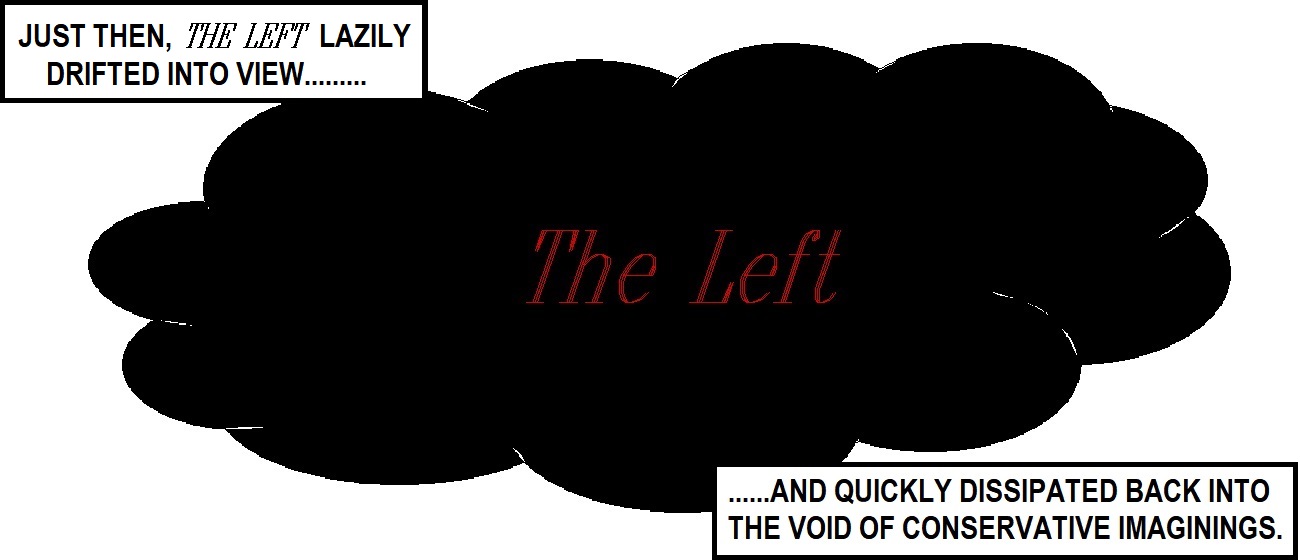 Cartoon of 'The Left' as a 'threat' in conservative imaginations, originally appearing in 'Thus Spake Steve Bannon'